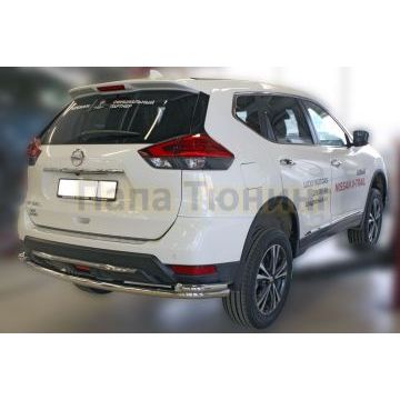 Защита задняя большая с уголками D 60,3/50,8 Alfeko для Nissan X-Trail 2018-