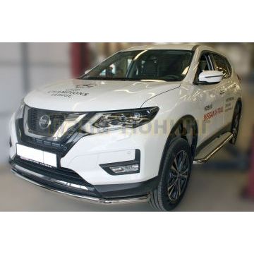 Защита передняя двойная D 60,3/42,4 Alfeko для Nissan X-Trail 2018-
