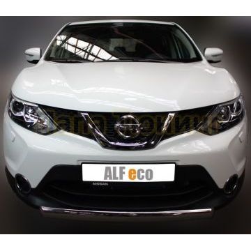 Защита передняя (ОВАЛ) D 75х42 (сборка С-Пб) Alfeko для Nissan Qashqai 2015-2019