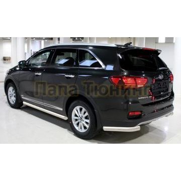 Защита задняя уголки D 60,3 Alfeko для Kia Sorento Prime 2018-