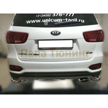Защита задняя уголки D 60,3 Alfeko для Kia Sorento Prime 2018-