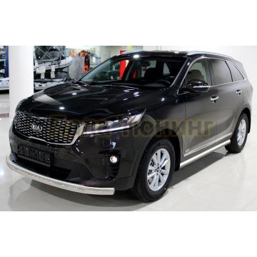 Пороги труба D 60,3 (Кроме GT-Line) Alfeko для Kia Sorento Prime 2018-