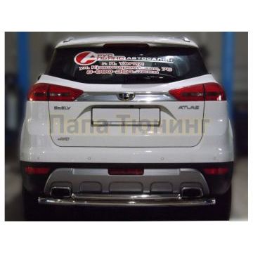Защита задняя двойная D 60,3/42,4 Alfeko для Geely Atlas NL3 2017-
