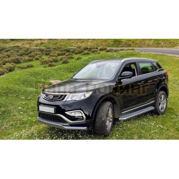 Пороги с площадкой D 60,3 (квинтет) Alfeko для Geely Atlas NL3 2017-