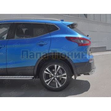 Защита заднего бампера двойная d60/42 РусСталь для Nissan Qashqai 2019-