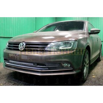 Защита радиатора Volkswagen Jetta VI 2015- (3 части) chrome