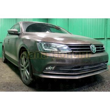 Защита радиатора Volkswagen Jetta VI 2015- (3 части) black