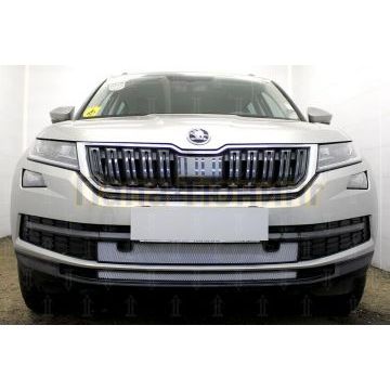 Защита радиатора Skoda Kodiaq 2016- chrome низ (2 части)