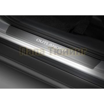 Накладки на пороги Rival для Mitsubishi Outlander II / II рест 2005-2009 / 2009-2013