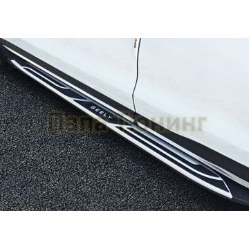 Пороги, боковые подножки Vision X6 для Geely Atlas 2018-2024/Geely Atlas PRO 2021-2024