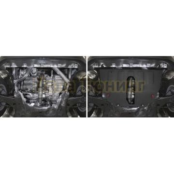 Защита картера + КПП сталь АвтоБроня для Jeep Renegate, V - 1.4T (170 л.с.); полный привод 2014-2018/Jeep Renegate, V - 1.4T (170 л.с.); полный привод 2018-/Jeep Compass, V - 2.4 (150 л.с.); полный привод 2018-