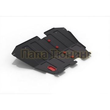 Защита картера + КПП сталь АвтоБроня для Hyundai Santamo, V - 2.0 1997-2002/Mitsubishi Space Wagon, V - все 1991-1998/Mitsubishi Space Runner, V - все; передний привод 1991-1998/Mitsubishi EXPO, V - 2.4 1991-1998