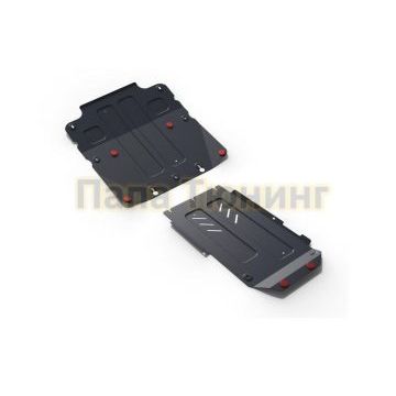 Комплект защит картер + КПП + РК сталь АвтоБроня для Genesis G70 V - 2.0T, полный привод 2018-/Kia Stinger, V - 2.0T; 3.3T, полный привод 2018-