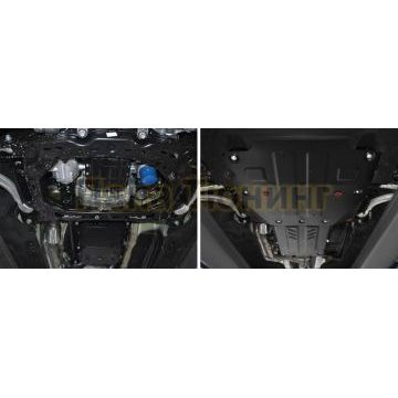 Комплект защит картер + КПП + РК сталь АвтоБроня для Genesis G70 V - 2.0T, полный привод 2018-/Kia Stinger, V - 2.0T; 3.3T, полный привод 2018-
