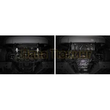 Комплект защит радиатор + картер + КПП + РК сталь АвтоБроня для Fiat Fullback, V - 2.4d 2016-/Mitsubishi Pajero Sport, V - 3.0; 2.4d 2016-/Mitsubishi L200, V - 2.4d; 2,4d H.P. 2015-2018/Mitsubishi L200, V - 2.4d; 2,4d H.P. 2018-