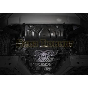Комплект защит радиатор + картер + КПП + РК сталь АвтоБроня для Fiat Fullback, V - 2.4d 2016-/Mitsubishi Pajero Sport, V - 3.0; 2.4d 2016-/Mitsubishi L200, V - 2.4d; 2,4d H.P. 2015-2018/Mitsubishi L200, V - 2.4d; 2,4d H.P. 2018-