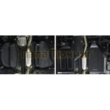 Защита топливного бака + редуктора сталь Rival для Mitsubishi ASX, V - 2.0; полный привод 2010-/Mitsubishi Outlander, V - 2.0; 2.4; полный привод 2012-/Mitsubishi Eclipse Cross, V - 1.5T; полный привод 2018-