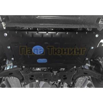 Защита картера + КПП сталь Rival для Ford Transit, V - 2.2d; передний привод 2014-2017/Ford Transit, V - 2.2d; передний привод 2017-/Ford Tourneo Custom, V - 2.2d; передний привод 2012-2018/Ford Tourneo Custom, V - 2.2d; передний привод 2017-