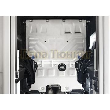 Защита картера + КПП алюминий 4 мм RIVAL для Volkswagen Teramont, V - 2.0; 3.6; 2 Части 2018-