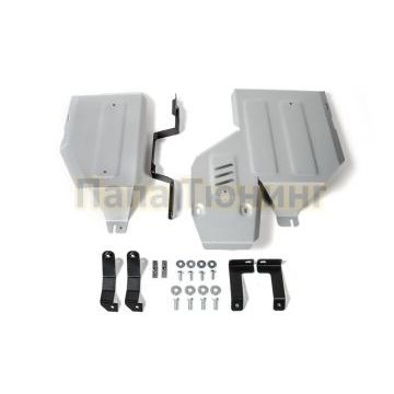 Защита топливного бака + редуктора алюминий 4 мм Rival для Mitsubishi ASX, V - 2.0; полный привод 2010-/Mitsubishi Outlander, V - 2.0; 2.4; полный привод 2012-/Mitsubishi Eclipse Cross, V - 1.5T; полный привод 2018-