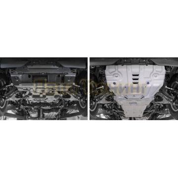 Комплект защит радиатор + картер + КПП + РК алюминий 4 мм Rival для Lexus GX 460, V - 4.6 2009-/Toyota Land Cruiser 150 Prado, V - 2.7; 3.0d; 4.0; 2.8d 2009-