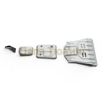 Комплект защит картер + КПП + топливный бак + адсорбер алюминий 4 мм RIVAL для Kia Seltos, V - 2.0; полный привод/1.6 (123 л.с.); передний привод 2019-