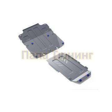 Комплект защит картер + КПП + РК алюминий 4 мм Rival для Kia Stinger, V - 2.0T; 3.3T, полный привод 2018-/Genesis G70 V - 2.0T, полный привод 2018-