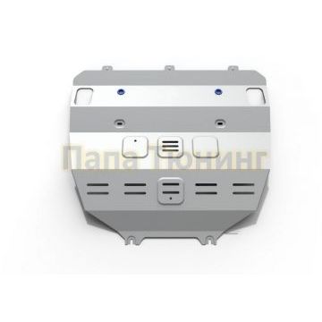 Защита картера + КПП алюминий 4 мм RIVAL для Geely Atlas V - 2.0; 2.4; 1.8Т; Увеличенная 2018-2024