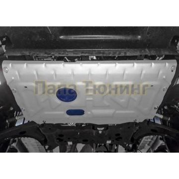 Защита картера + КПП алюминий 4 мм Rival для Ford Transit, V - 2.2d; передний привод 2014-2017/Ford Transit, V - 2.2d; передний привод 2017-/Ford Tourneo Custom, V - 2.2d; передний привод 2012-2018/Ford Tourneo Custom, V - 2.2d; передний привод 2012-2018