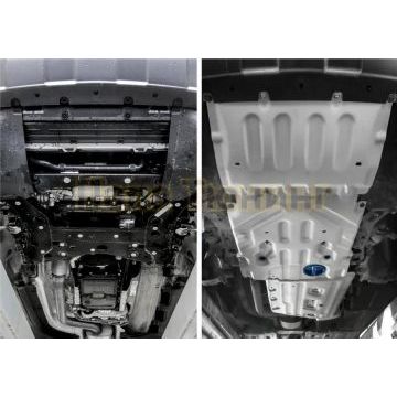 Комплект защит картер + КПП + РК алюминий 4 мм Rival для BMW X4, 20i; 20d; 30i; 30d; M40i 2018-/BMW X3, 20i; 20d; 30d; 30i; M40i; M40d 2017-