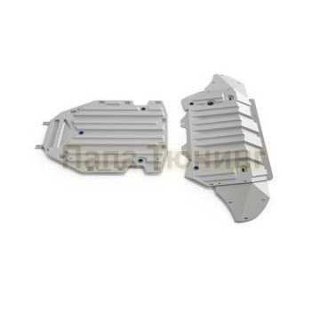 Комплект защит картер + КПП алюминий 4 мм Rival для Audi Q7, V - 3.0; 3.0d 2015-