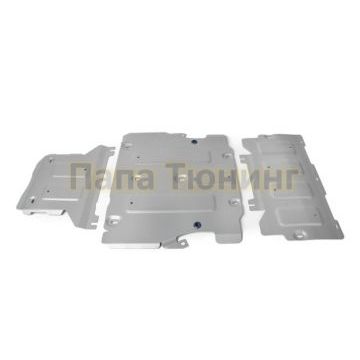 Комплект защит картер + КПП + РК алюминий 4 мм Rival для Audi A7, V - 3.0 (340 л.с.) 2018-/Audi A6, V - 3.0 (340 л.с.); 2.0 (245 л.с.); 2.0d (190 л.с.) 2018-