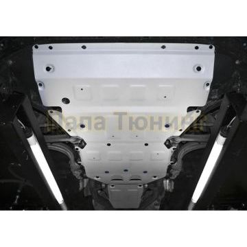 Комплект защит картер + КПП +РК алюминий 4 мм RIVAL для Lamborghini Urus, V-4.0T; Серый 2018-