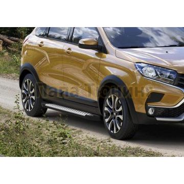 Пороги алюминиевые Rival BMW-Style для Lada X-RAY Cross 2018-