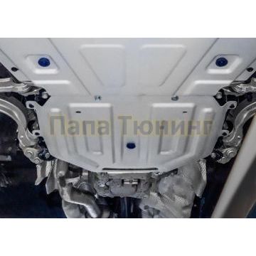 Защита КПП алюминий 4 мм RIVAL для Volkswagen Touareg, V - 3.0TDI (249 л.с.); 2.0TSI (249 л.с.); 3.0TSI (340 л.с.);  включая пакеты "Движение по бездорожью", "Подвеска Pro" 2018-