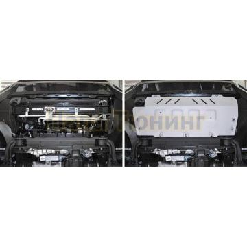 Защита радиатора алюминий 4 мм RIVAL для Mercedes-Benz G-class, V - 2.9 (249 л.с.); 4.0 (421 л.с.); 4.0 (585 л.с.); Серый 2018-