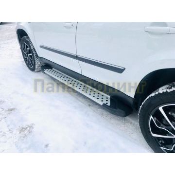 Пороги алюминиевые Rival BMW-Style для для Great Wall Hover H3/H5/DW Hower H3/Haval H5 2010-2024
