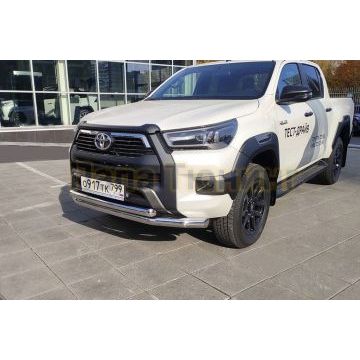 Защита передняя нижняя (двойная) 76,1/60,3 мм ТСС для Toyota Hilux Black Onyx 2020- Защита передняя нижняя (двойная) 76,1/60,3 мм ТСС для Toyota Hilux Black Onyx 2020-