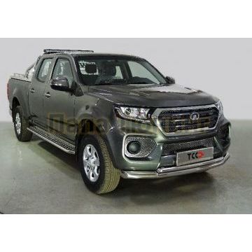 Защита передняя нижняя (двойная) 76,1/42,4 мм ТСС для Great Wall Wingle 7 4WD 2.0 TD 2020- Защита передняя нижняя (двойная) 76,1/42,4 мм ТСС для Great Wall Wingle 7 4WD 2.0 TD 2020-