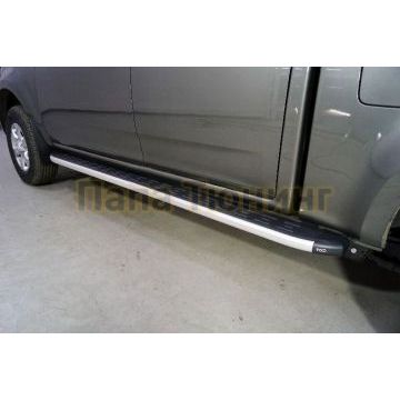 Пороги алюминиевые с пластиковой накладкой 2220 мм ТСС для Great Wall Wingle 7 4WD 2.0 TD 2020-