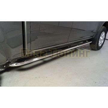 Пороги овальные гнутые с накладкой 75х42 мм ТСС для Great Wall Wingle 7 4WD 2.0 TD 2020- Пороги овальные гнутые с накладкой 75х42 мм ТСС для Great Wall Wingle 7 4WD 2.0 TD 2020-