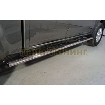 Пороги овальные с накладкой 120х60 мм ТСС для Great Wall Wingle 7 4WD 2.0 TD 2020- Пороги овальные с накладкой 120х60 мм ТСС для Great Wall Wingle 7 4WD 2.0 TD 2020-