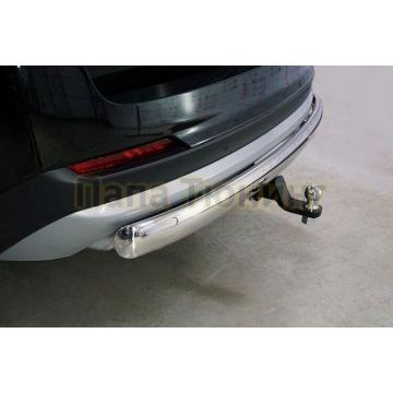 Защита задняя (овальная) 75х42 мм ТСС для Kia Mohave 2020- Защита задняя (овальная) 75х42 мм ТСС для Kia Mohave 2020-