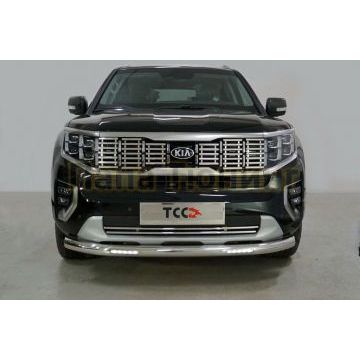 Защита передняя нижняя (ДХО) 76,1 мм ТСС для Kia Mohave 2020- Защита передняя нижняя (ДХО) 76,1 мм ТСС для Kia Mohave 2020-