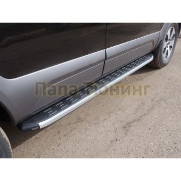 Пороги алюминиевые с пластиковой накладкой 1920 мм ТСС для Kia Mohave 2020- Пороги алюминиевые с пластиковой накладкой 1920 мм ТСС для Kia Mohave 2020-