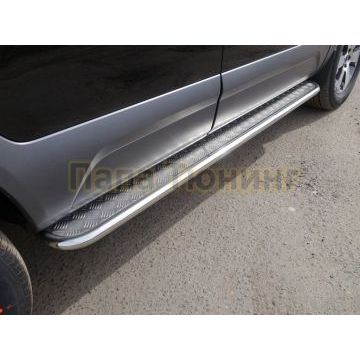 Пороги с площадкой 42,4 мм ТСС для Kia Mohave 2020- Пороги с площадкой 42,4 мм ТСС для Kia Mohave 2020-