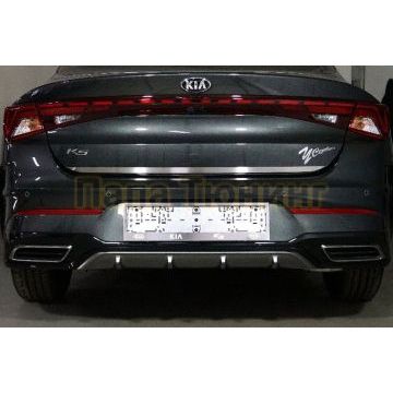 Накладки на пороги RUSSTAL (нерж., карбон, надпись) для Kia K5 2020-