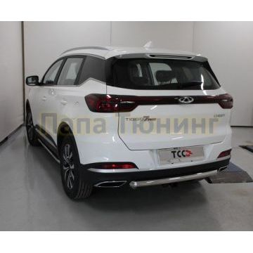 Защита задняя 60,3 мм ТСС для Chery Tiggo 7 PRO 2WD 2020-