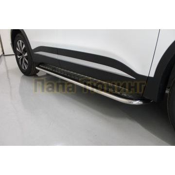 Пороги с площадкой 75х42 мм ТСС для Chery Tiggo 7 PRO 2020- Пороги с площадкой 75х42 мм ТСС для Chery Tiggo 7 PRO 2020-