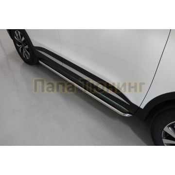 Пороги с площадкой (нерж. лист) 42,4 мм ТСС для Chery Tiggo 7 PRO 2020- Пороги с площадкой (нерж. лист) 42,4 мм ТСС для Chery Tiggo 7 PRO 2020-